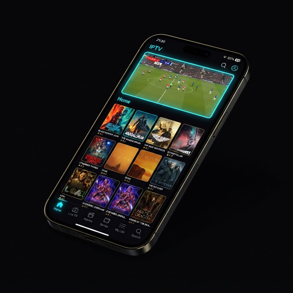 IPTV Smarters Pro app on mobile with premium M3U playlist